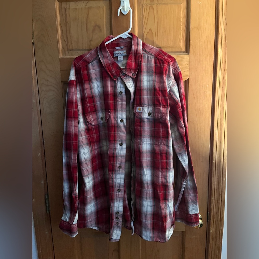 Carhartt men's‎ Fort Plaid relaxed fit long sleeve button front shirt 2XL